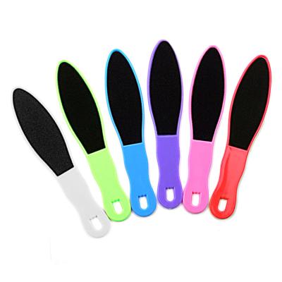 China Newest Dual Sided Manicure Care Pedicure Tools Callus Remover Plastic Handle Pedicure Mini Foot File Nail Art Tool Customized for sale