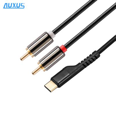 China Monitor USB Type C to 2 RCA Jack Cable for Mobile Phone, Speaker, Home Theater, HDTV for sale