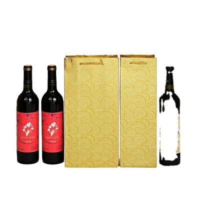 China Recyclable Wine Gift Boxes Recyclable Handheld Packing Case Red Wine Bag Wine Paper Bag Gift Single And Double Gold Carton for sale