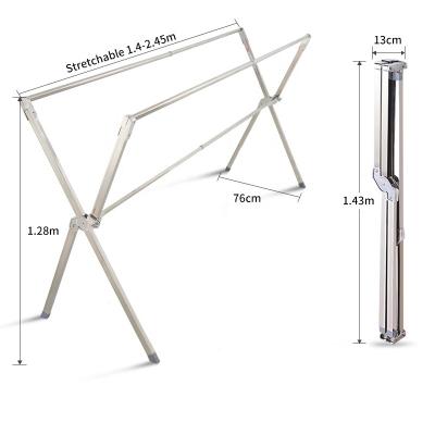 China Multifunctional Rack Household Multi-Function Cloth Drying Rack Tripolar Telescopic Clothes Drying Rack for sale