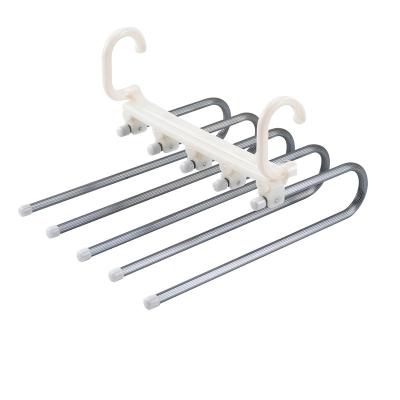 China Bestselling Household Folding 5 Layers Metal Aluminum Coat Hanger Hanger for Jeans for Scarves for sale