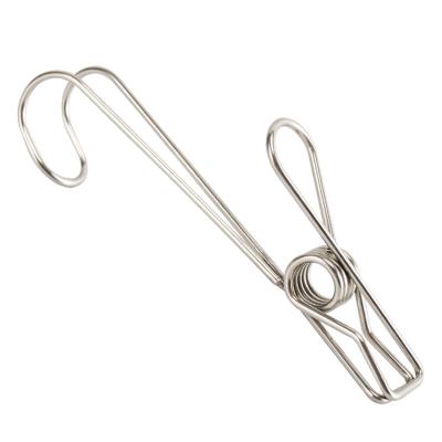 China Wholesale Strong Clamping Strength Stainless Steel Clothesline Staples Metal Clips Clothes Peg Sock Clips for sale