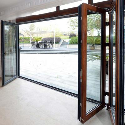 China High quality sound proof german folding door&bi folding door&bi glazing aluminum folding door /Double glazing door for sale