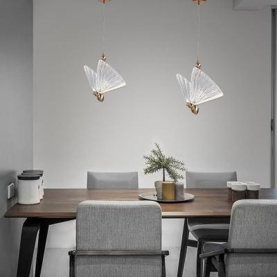 China hängende helle Schmetterlings-Dekoration des Glas-3D materielle LED für Restaurant zu verkaufen