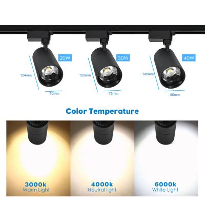 China Surface Mounted Adjustable Angle Cob Led Track Light High CRI Te koop