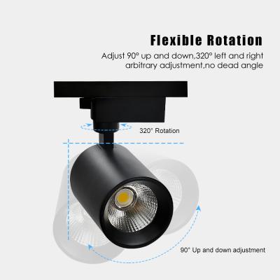 China Anti Glare COB Track Light Clothing Store 2 Wire Embedded LED Spotlight en venta