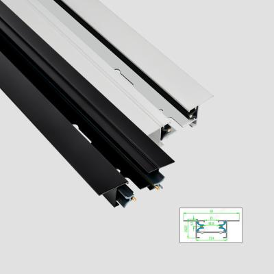 Κίνα 2 Wire Embedded All Aluminum Track Rail Copper Core Black White προς πώληση