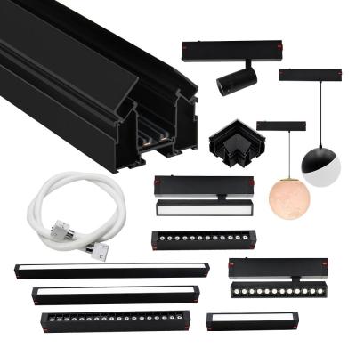 China 220V Tuya Smart Lámpara de pista magnética 10W 20W Negro Lineal Led Proyector en venta