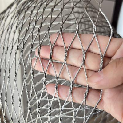 China Stainless Steel Knotted Rope Mesh Netting For Bird Aviary Decorative Railing for sale