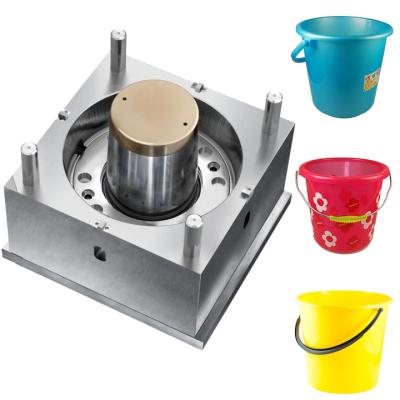 China Red yellow blue white plastic construction bucket transport steel packaging injection mold for construction handle bucket for sale