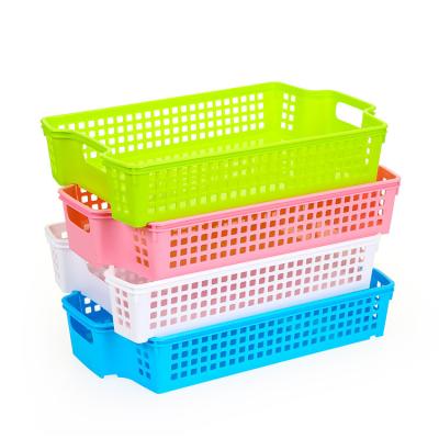 China Sustainable PP Material Stackable Storage Baskets With Handle for sale