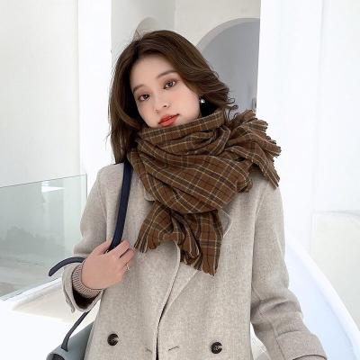 China Small acrylic plaid scarf for women new autumn and winter middle and long fashion shawls for women for sale