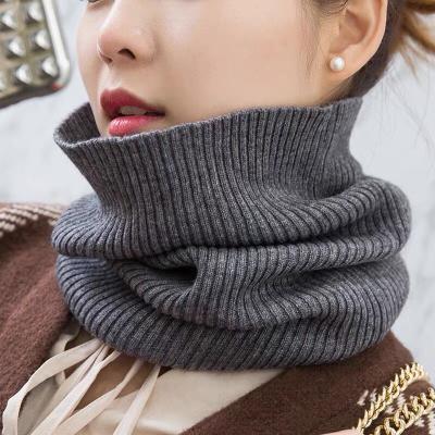 China Short Pure Color Knit Scarf For Women Winter Scarf Fashion Neck Cuff Scarves for sale