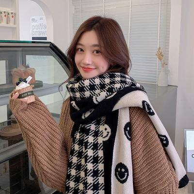 China Bejirog New Pattern Smile Face Knitting Scarf For Women Autumn And Winter Scarf Fashion Warm Shawls For Women for sale