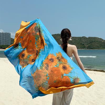 China New cotton style tencel cotton printing silk scarf for women spring and autumn scarves summer fashion thin shawl for sale