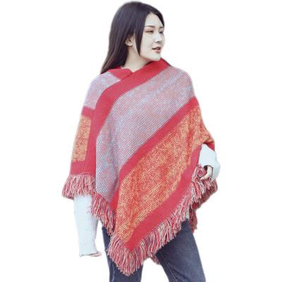 China European shawl ladies new and American style jacquard scarf ladies thickened warm shawl cap sweater sweater for sale