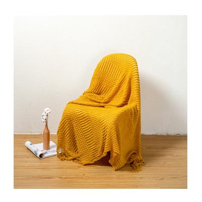 China Solid color anti-static tassel knit simple and comfortable blanket baby blanket office nap blanket for sale