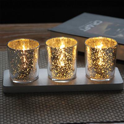 China Home Decoration HOT Gold Glass Candle Holder With Resin Maple Leaf Shaped Base for sale