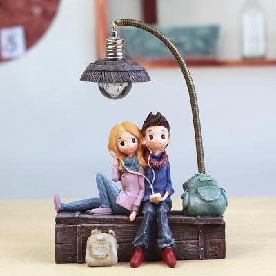 China Europe lovers figure small night lights of decorations, boys and girls for sale