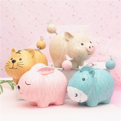 China Cute Piggy Piggy Bank And Polyresin Pink Resin Pig Shaped Coin Bank for sale