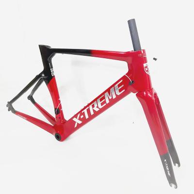 China Road Bikes XTREME Road Bicycle Carbon Frame Road Bike Carbon Fiber Frame 700C 550mm High Lighter 1.5kg Painted for sale