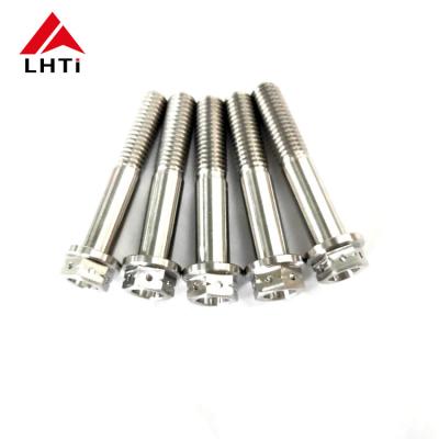 China Motorcycle TC4/GR5 M6 Hex Clamp Drilled Bolt Ti Screw Racing Braking Wire Safety for sale