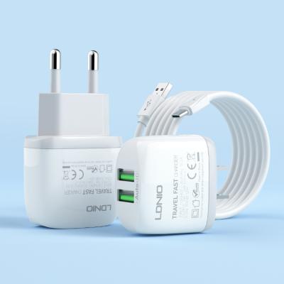 China LDNIO A2219 Universal Mobile Phone PD Dual USB Wall Charger Super Fast Charging Cheap Portable Adapter 12W Cell Phone Custom for sale