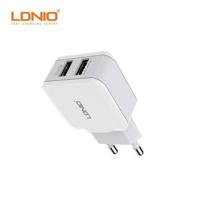 China Amazon Hot Sales LDNIO A2202 Mobile Phone Dual USB Palladium Charger Portable Mini Travel Charger Adapter for sale