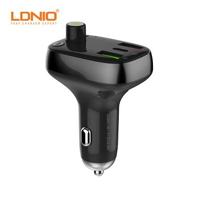 China Ldnio C704Q factory car mp3 player BT Handfree call FM transmitter fast charging FM transmitter modulator in car charger for sale