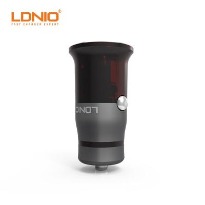 China UniversalÂ   LDNIO C304Q 18W Qc3.0 Car Adapter Aluminum Alloy Fast Portable Car Charger With Light Effect Mobile Phone Usb Car Charger for sale