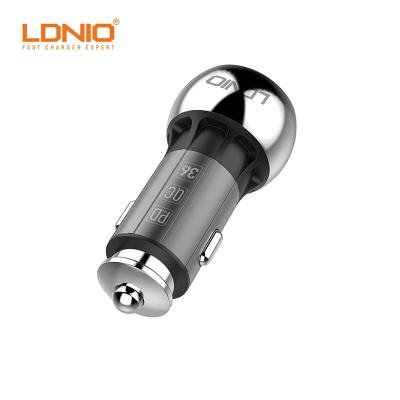 China Dual Type C QC3.0 Converter Factory Car Mobile Phone USB PD Charger LDNIO C1 Car Charger Wholesale Fast Charging Chargers for sale