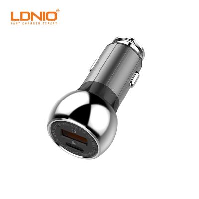 China UniversalÂ   LDNIO C1 Hotsale Factory Price 36W PD+QC3.0 USB Fast Charging Car Charger With 1 Cable Inside 36W Fast Car Charger for sale