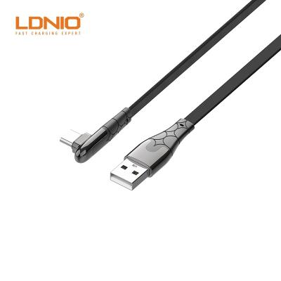 China High Speed ​​Data Charging LDNIO 90 Degree Angle Anti-Bending Design For iPhone/Type-C Type C/Micro USB Cable Mobile Phone Android Data Cable for sale