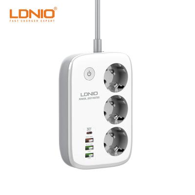 China 2022 New Residential / Multipurpose LDNIO SEW3452 Wifi Smart Power Strips With 4 USB Port 3 Outlets Extension Cord PD QC3.0 Charger EU Plug for sale