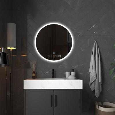 China New Design Modern Smart Round Bathroom Mirror Wall Mounted Backlit Fogproof Round Makeup LED Light for sale