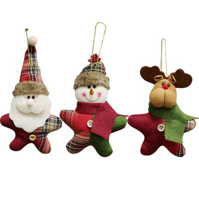 China 2021 Plush Toy Christmas Tree Pendant Santa Snowman Elk Plush Doll Christmas Gift Christmas Decorations Wholesale Small for sale