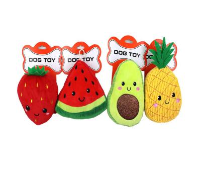 China Viable Toy Squeaky Stuffing Pet Toys Factory direct plush dog fruit vegetable wholeslae supply for sale