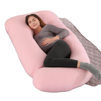 China Anti-Static Pink G-Shaped Maternity Pillow Removable Velvet Pregnancy Cover With HIPS Back Legs Baby Design Nursing Support for sale