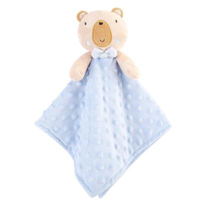 China Wholesale Soft Luxury Soft Infant Baby Towel Blanket Baby Towel Blanket Plush Baby Comforter Soft Infant Calming Bear Elastic for sale