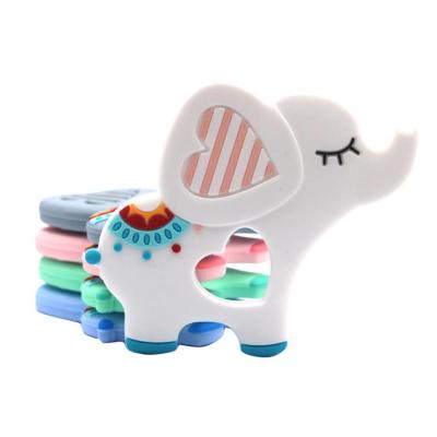 China Creative Soft Toy Custom New Design Soft Fashion BPA Free Silicone Baby Elephant Shape Teething Teether Toys for sale