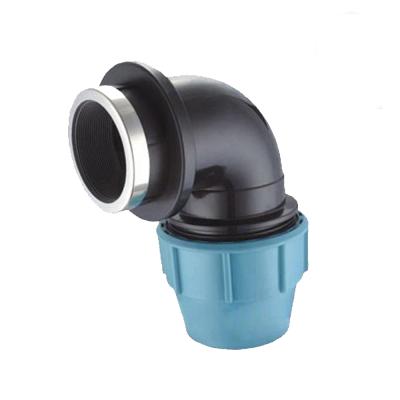 China PP Female Compression Fittings HDPE Compression Pipe Fittings PP Elbow Equal for sale