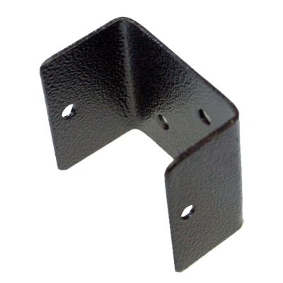 China Furniture Hardware Custom Black Powder Coating Stamping Profile Fitting 90 Degree Wall Mount Angle Metal Bracket for sale