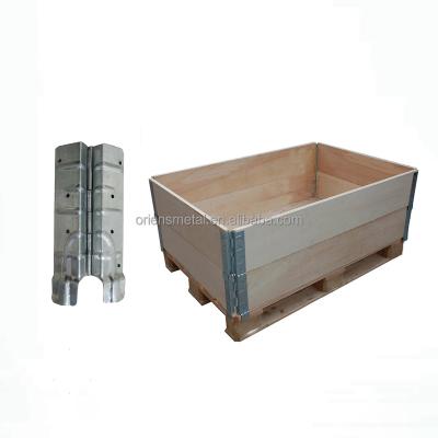 China Iron OEM ODM Custom Galvanized Steel Wooden Box Pallet Collar Hinge With Screws for sale