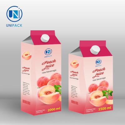 China Unipack  New Arrival Custom Wholesale Juice Milk Packaging Carton Gable Top for sale