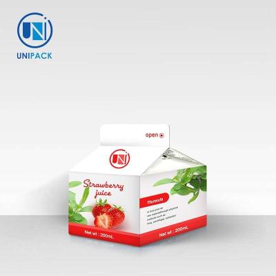 China High End Fruit Juice Gable Top Carton Matt Lamination Recyclable for sale