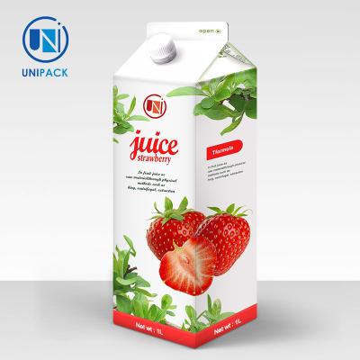 China Non Toxic Beverage Packaging Material 1000ml Gable Top Box for sale