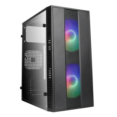 China With New Designed Custom Fan Tempered Glass RGB Micro ATX Gaming Computer PC Case for sale