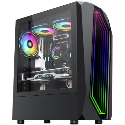 China With Side Panel Window ATX/ATX Micro Gaming Computer Case With Fans RGB Light And Tempered Glass Side Panel PC Gaming Computer Case for sale