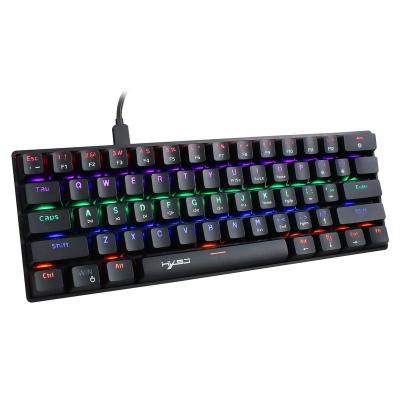 China Anti-ghosting 61 Keys Wired Mechanical V900 Keyboard With RGB Lighting Blue Switch Cyan Spindle for sale