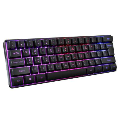 China Two Color Injection Professional 61 Key ABS V700 Wired RGB Lighting Switch Gaming Mechanical Keyboard Wired Mini Gaming Keyboard for sale